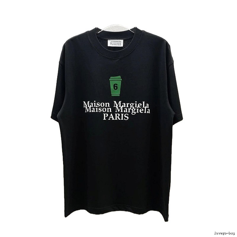Maison Margiela No.6 Printed Street Style Black T-Shirt