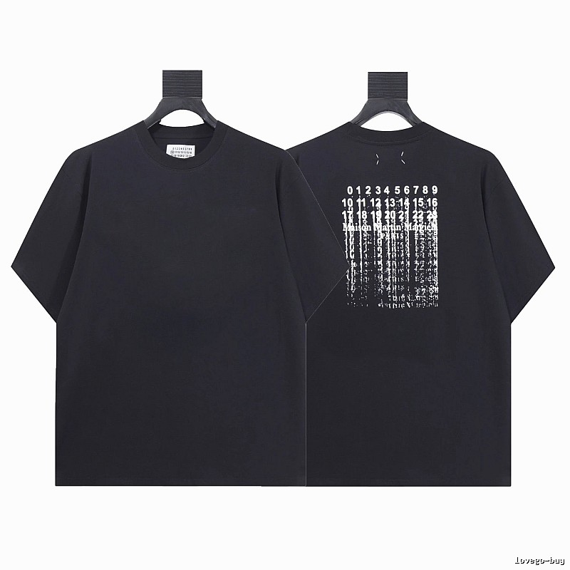Maison Margiela Number Series Street Style Black T-shirt