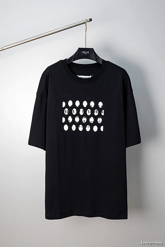 Maison Margiela Numeric Trendy Cool Style Black Short Sleeve T-Shirt