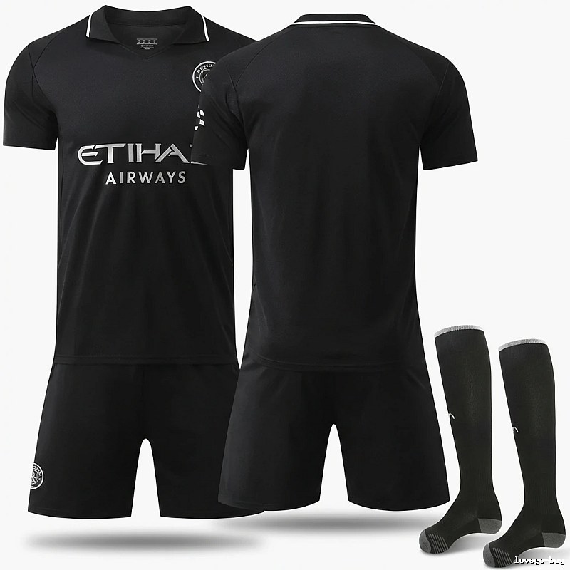 MCFC Black Sporty Style Jersey