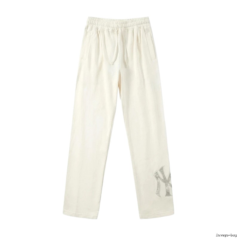 MLB casual style white long trousers