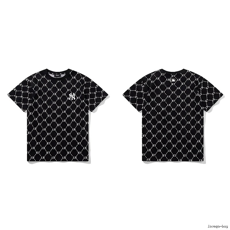 MLB full - print style black T - shirt
