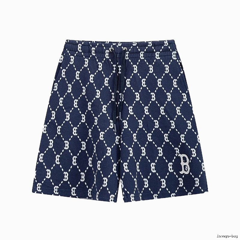 MLB full-print style navy blue shorts