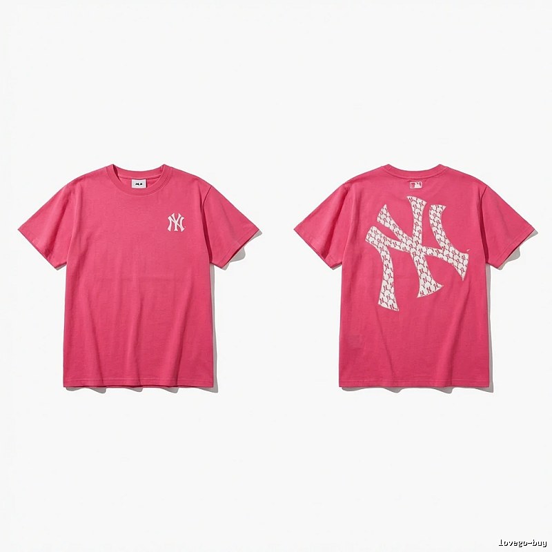 MLB Trendy Brand Print Style Rose Red T-shirt