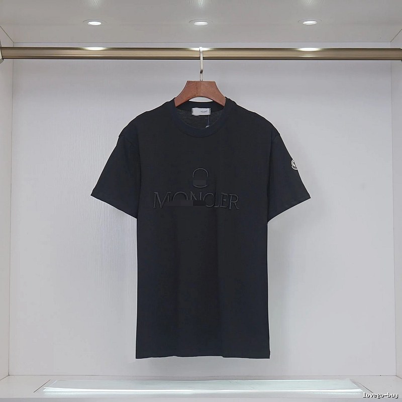 Moncler Embroidered Minimalist Style Black T-Shirt