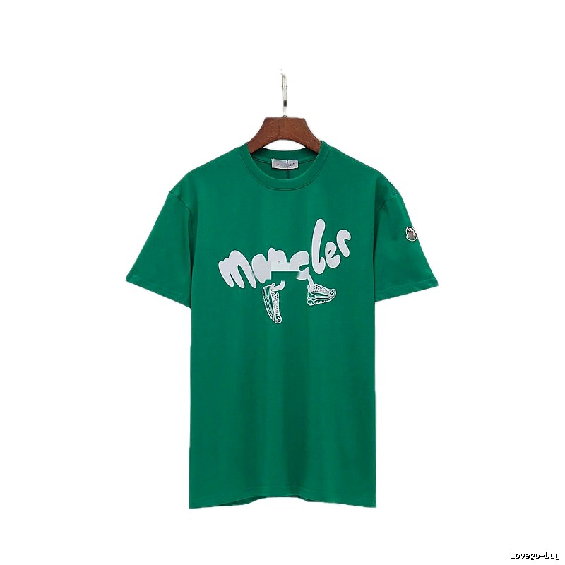 Moncler Graffiti Casual Style Green Short-sleeve T-shirt