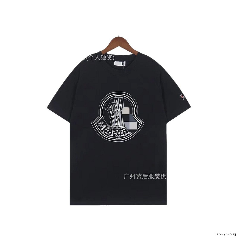 Moncler Large Logo Trendy Style Black Short-sleeve T-shirt