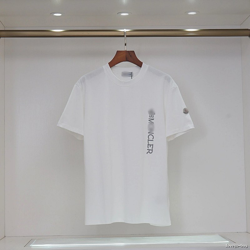 Moncler Letter Print Casual Style White T-Shirt