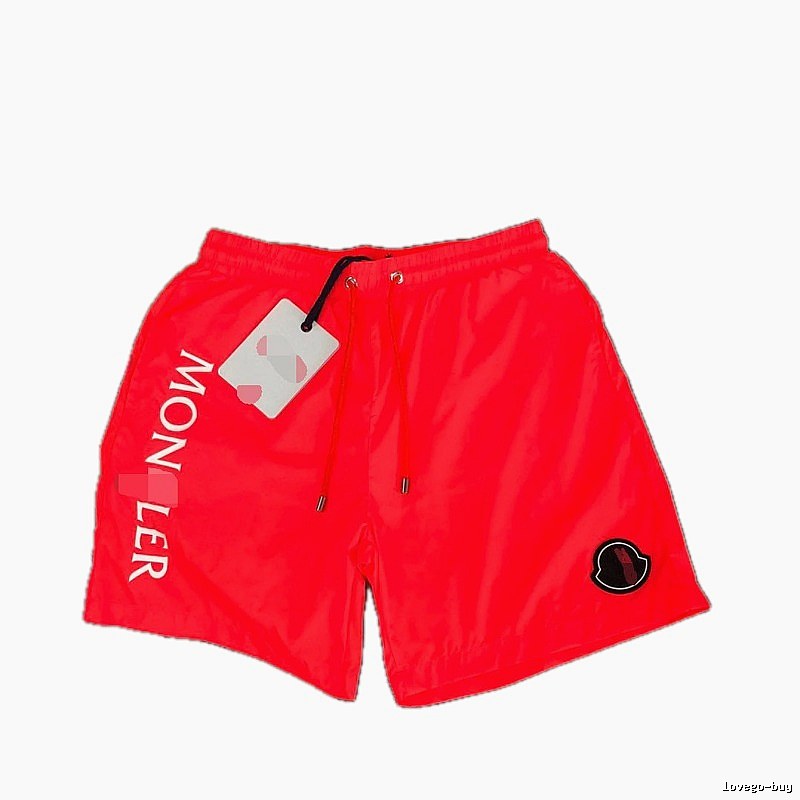 Moncler Letter Print Trendy Bright Red Casual Shorts