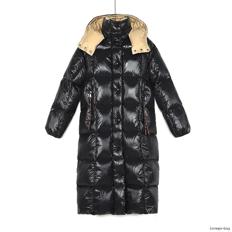 Moncler long black down jacket