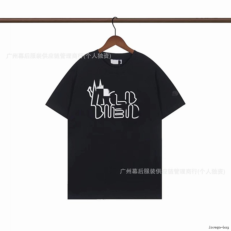 Moncler Neon Print Trendy & Cool Black T-Shirt