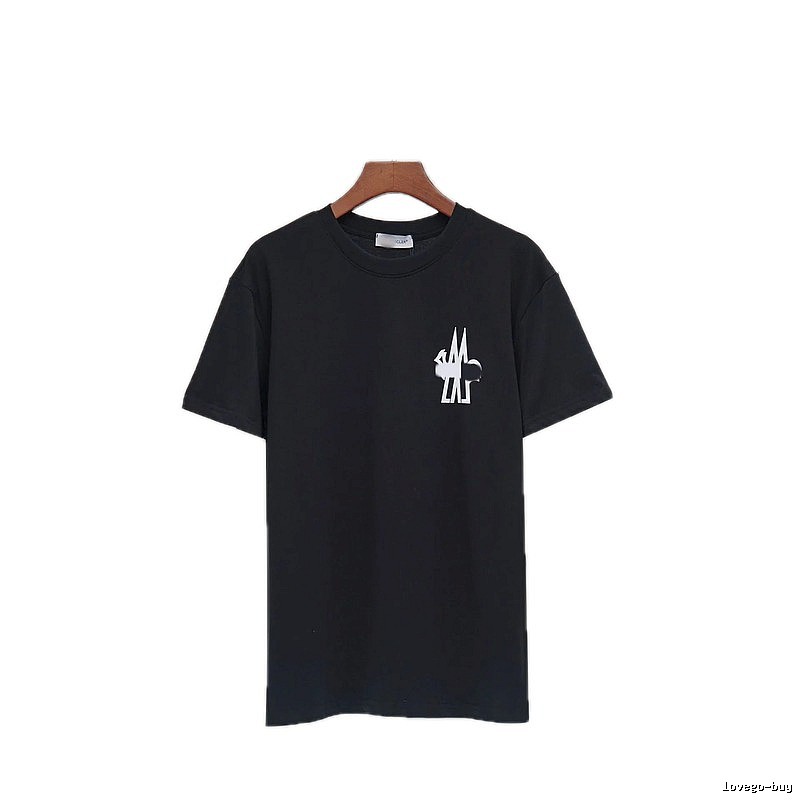 Moncler Print Collection Casual Style Black T-Shirt