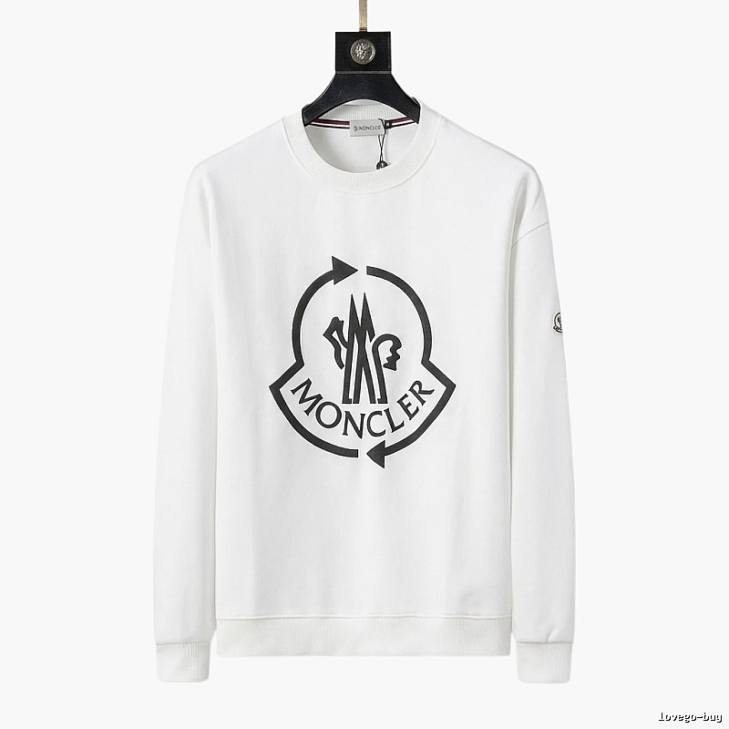 Moncler Round - neck Trendy and Cool White Sweatshirt