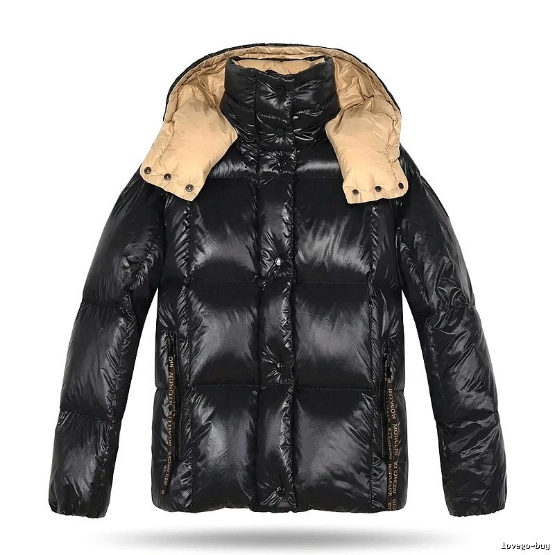 Moncler shiny and stylish black down jacket