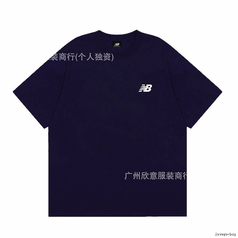 New Balance Casual Series Minimalist Style Navy Blue Short-sleeve T-shirt