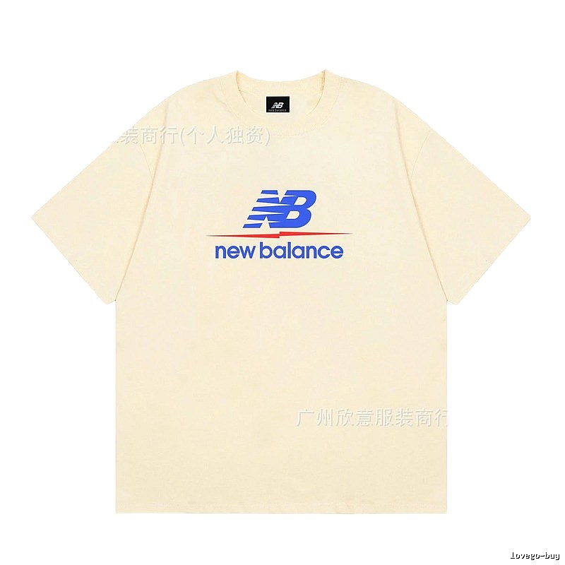 New Balance Printed Casual-style Light Beige Short-Sleeve T-Shirt