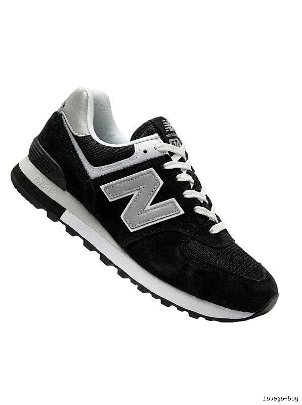 New Balance retro-style black and gray sports shoes