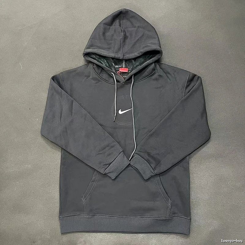 Nike Small-Logo Detail Gray Zip Hoodie Downtown Style Swoosh