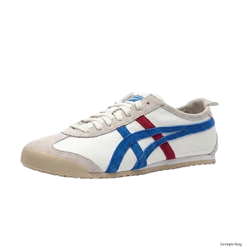 Onitsuka Tiger retro-style white, blue and red sports shoes