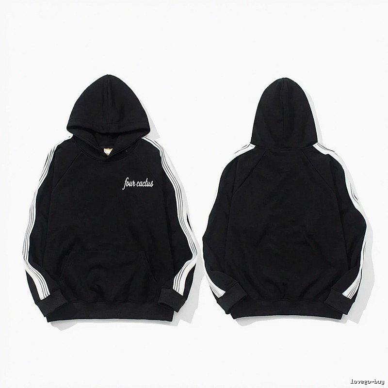 Other black hoodies with side stripes style