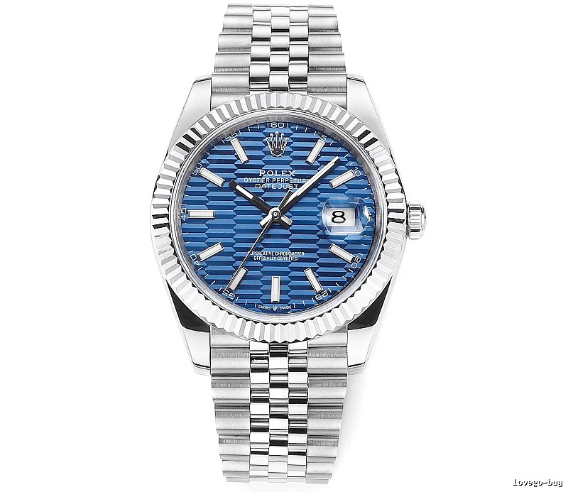 Outdoor Edit Rolex Datejust Automatic Watch - Silver And Blue