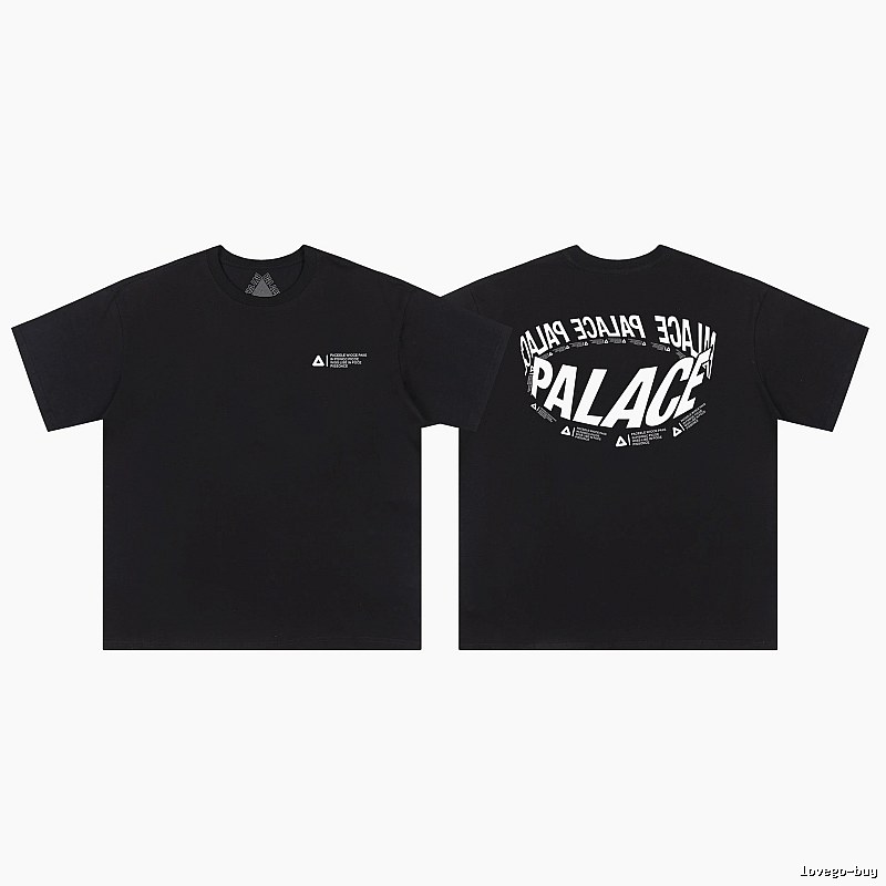 Palace Letter Print Street Style Black T-Shirt