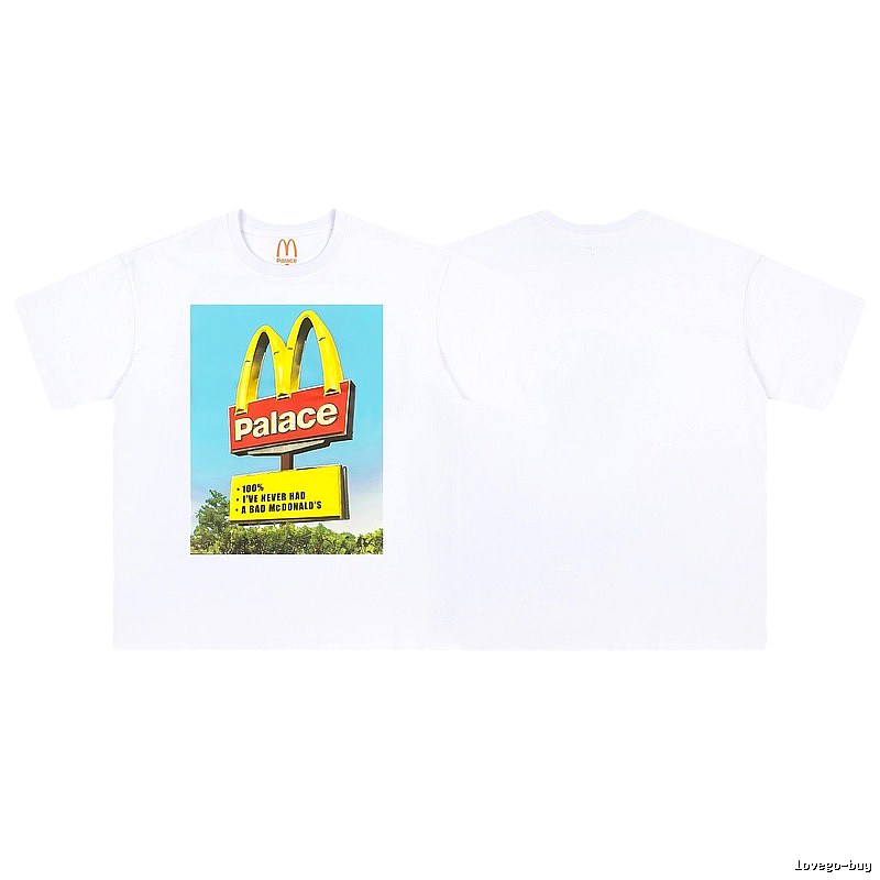 Palace x McDonald's Co-branded Street Style White T-Shirt