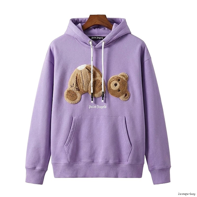 Palm Angels Bear Trend Brand Light Purple Sweatshirt
