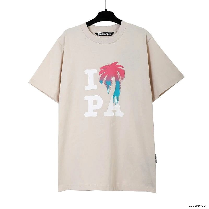 Palm Angels Monogram Logo T-shirt White Palm Tree for Casual Outfits
