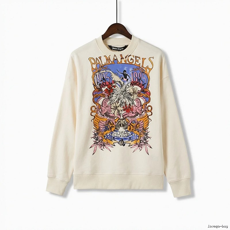 Palm Angels Retro Style Off-white Sweatshirt