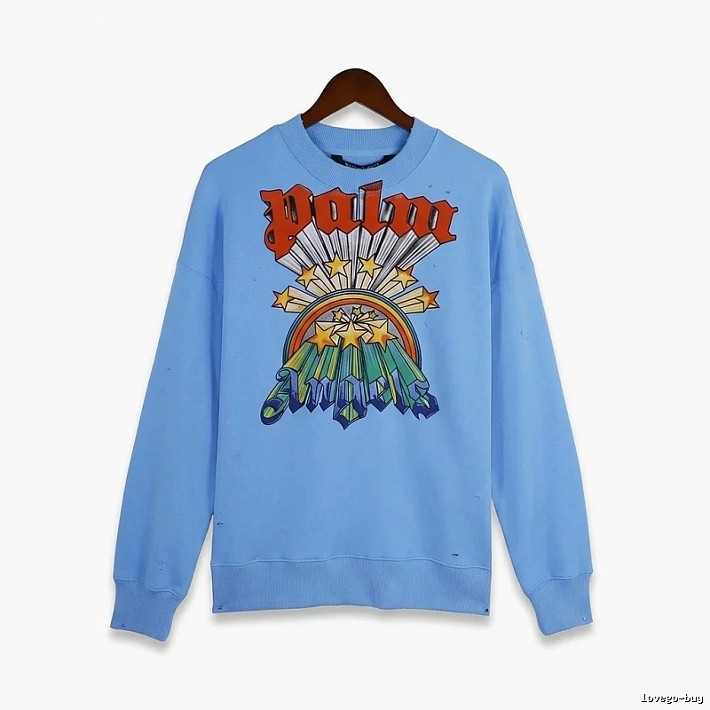 Palm Angels trendy brand blue sweatshirt