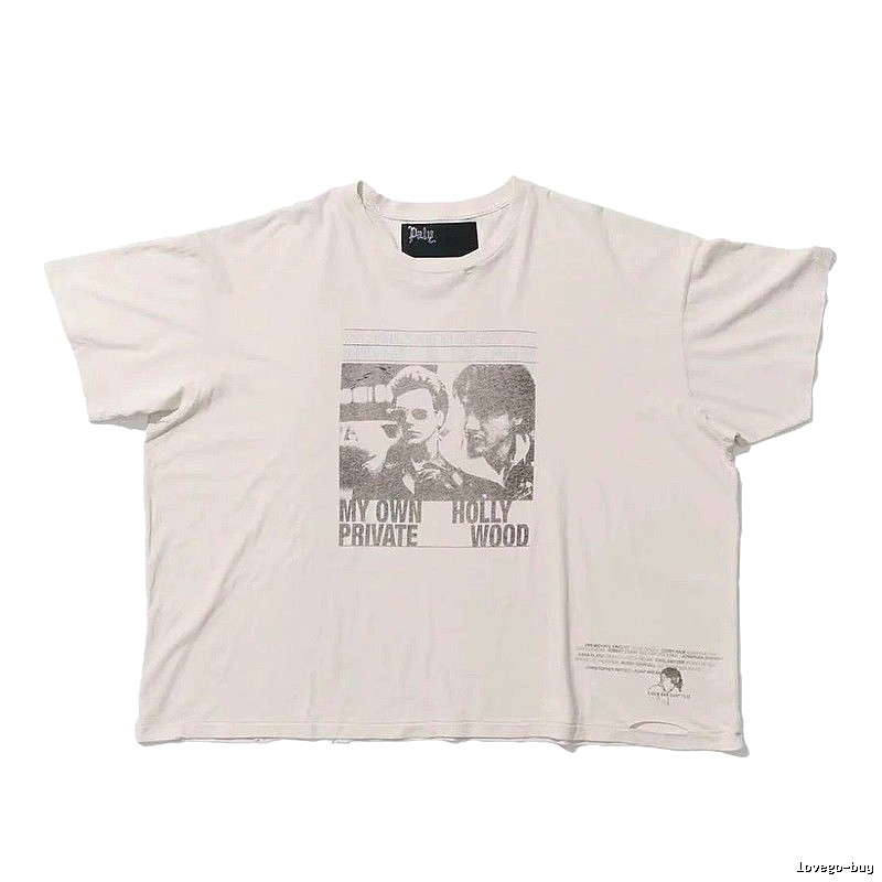 Paly Hollywood Portrait Print Vintage Off-white T-shirt