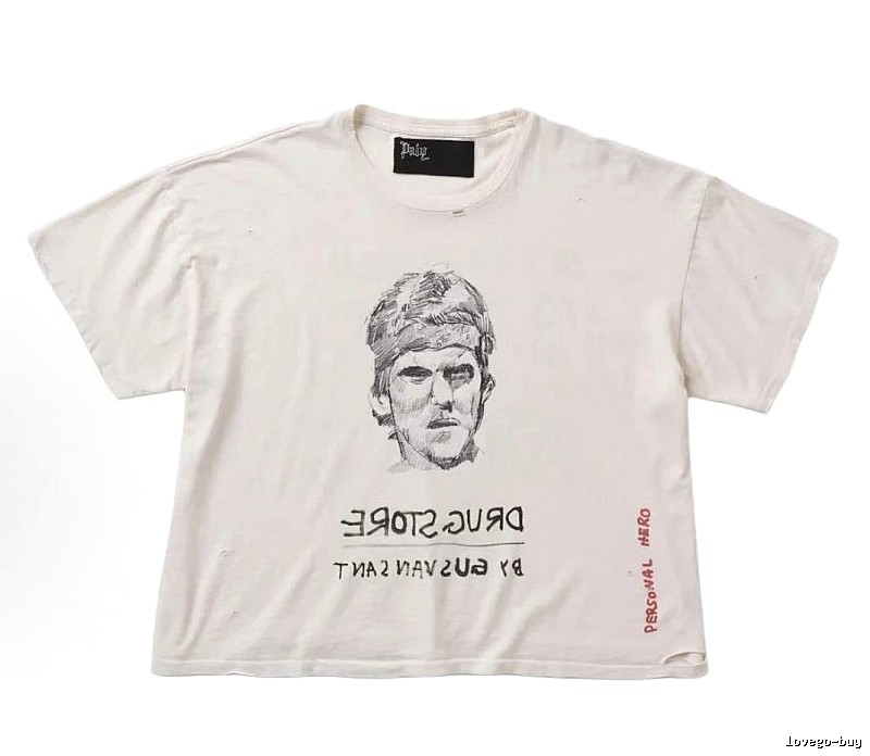 Paly Hollywood Retro Off-white Portrait Short Sleeve T-Shirt