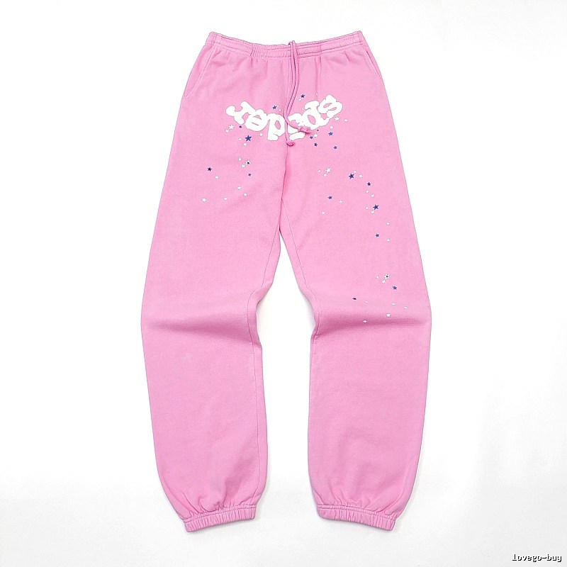 Pink Sp5der Graphic Sweatpants for travel