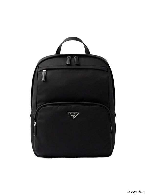 Prada classic simple style black backpack