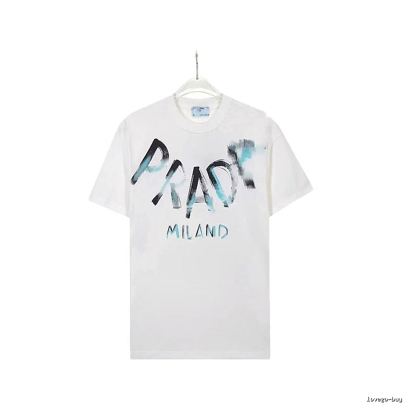 Prada Graffiti Street Style White Short-sleeve T-shirt