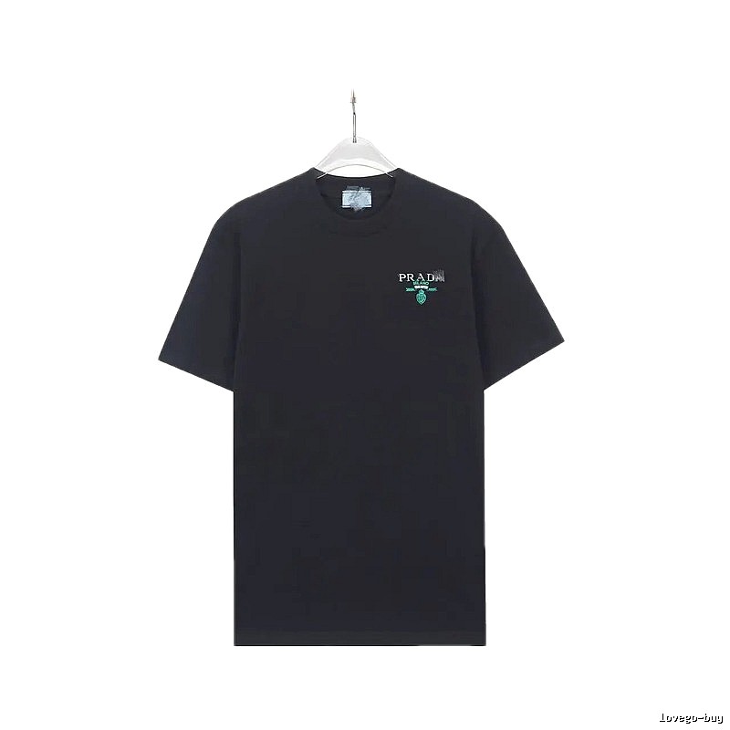 Prada Logo Minimalist Style Black T-Shirt