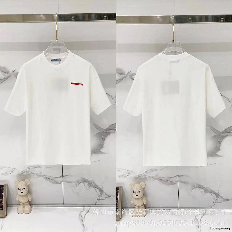 Prada Red Label Minimalist Style White Short-sleeved T-shirt