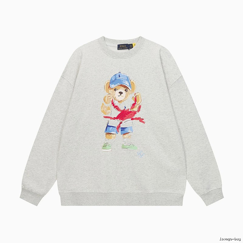 Ralph Lauren cartoon bear light gray sweatshirt