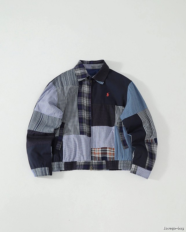 RalphLauren Blue Mixed Plaid Patchwork Shirt Jacket Gift Edit