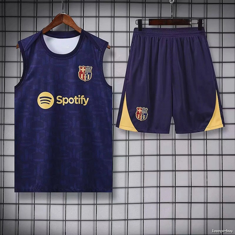 Real Madrid Monogram Training jersey set Navy Sleeveless Top for Layered Styling