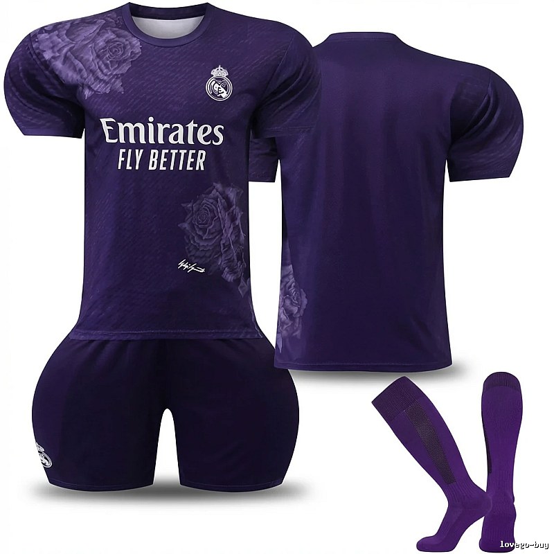 Real Madrid rose purple football uniform set