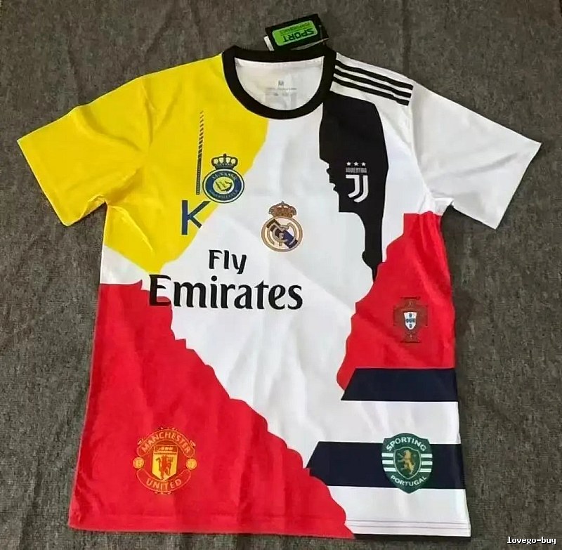 Real Madrid Summer Home soccer jersey White Football Gold with Clean Finish
