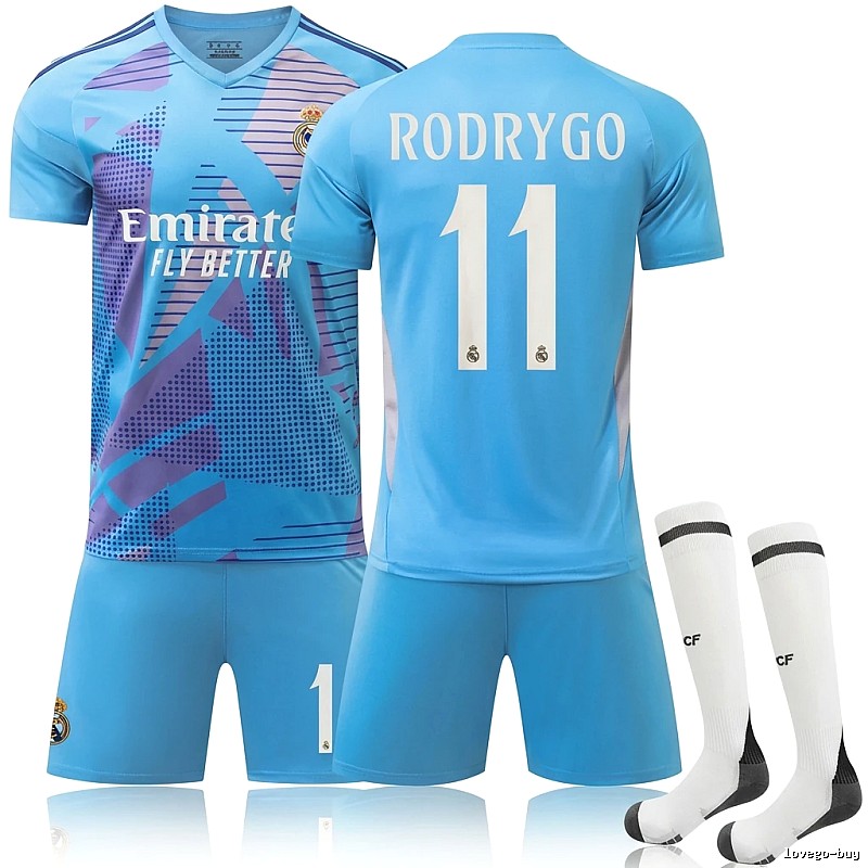 Real Madrid's Rodrygo-style blue jersey