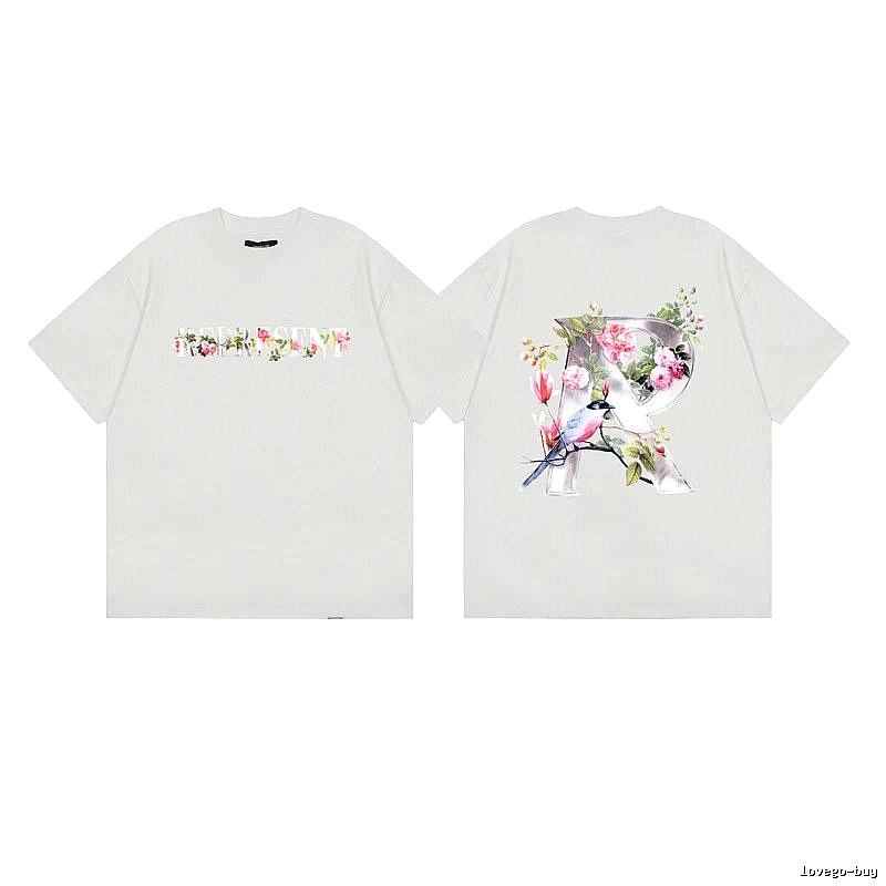 Represent Floral Retro Style Light Grey Short Sleeve T-Shirt