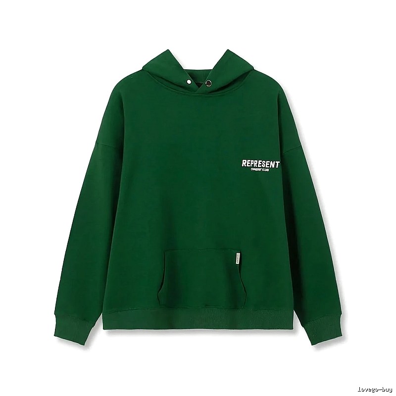 REPRESENT Simple Style Green Hoodie