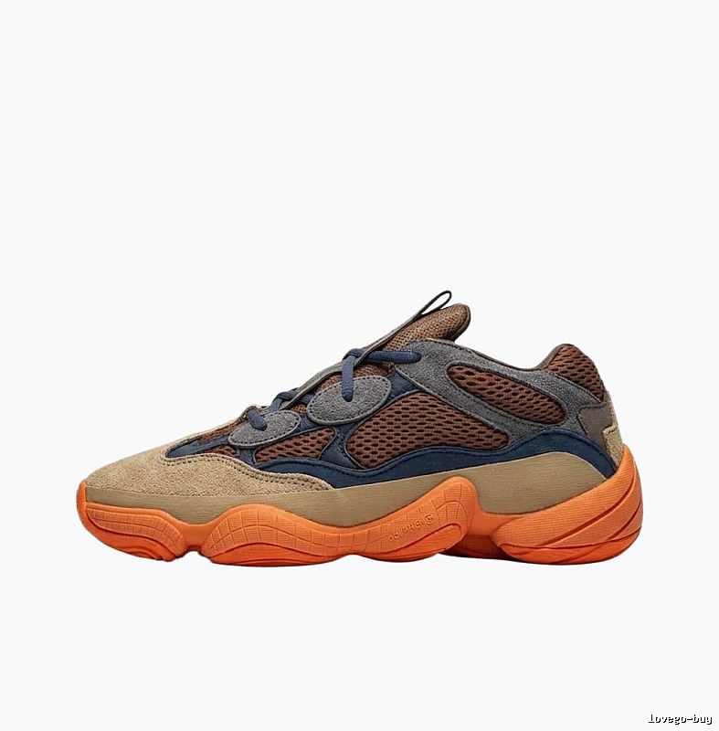 Retro - style orange - brown Yeezy 700 shoes