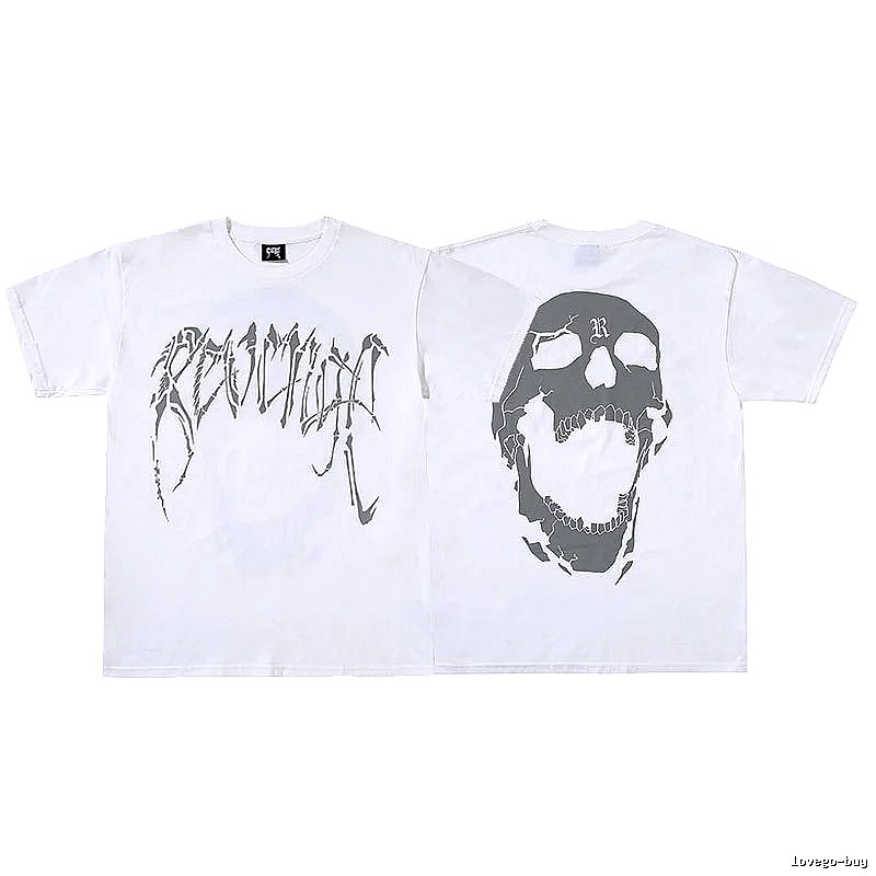 Revenge White Skull Graphic T-Shirt Daily Styling