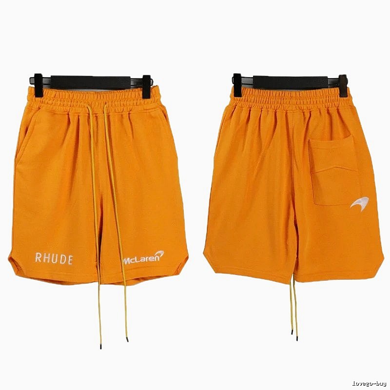RHUDE Orange Trendy Brand Sports Shorts