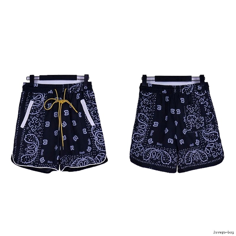 RHUDE retro-style black shorts